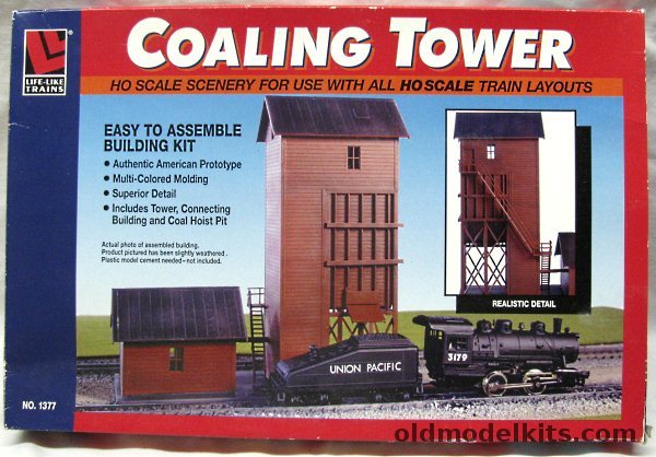 Life-Like HO Coaling Tower / Connecting Building / Coal Hoist Pit - HO Scale, 1377 plastic model kit